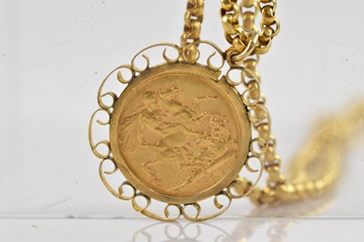 Lot 2012 - A Victorian full sovereign, 1894, old head,...