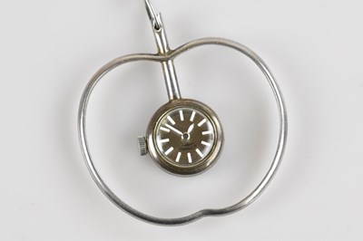 Lot 420 - ROTARY; a sterling silver pendant watch, the...