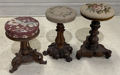 Lot 2048 - A Victorian rosewood adjustable piano stool,...