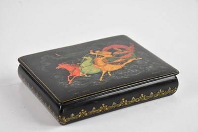 Lot 2290 - A Russian hand painted lacquered box...