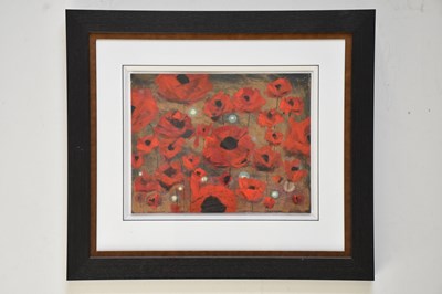 Lot 1686 - ANGELA SMYTH; gouache, 'Poppy Field', signed,...