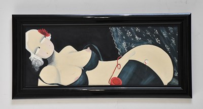 Lot 1685 - ANGELA SMYTH; oil on canvas, reclining nude,...