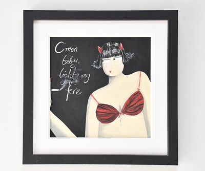 Lot 1751 - ANGELA SMYTH; gouache, 'Come On Baby Light My...