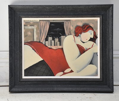 Lot 1725 - ANGELA SMYTH; gouache on board, a reclining...