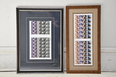 Lot 2325 - Two contemporary framed montages of stamps...