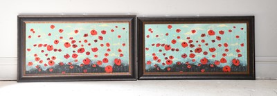 Lot 1703 - ANGELA SMYTH; pair of gouaches on canvas laid...