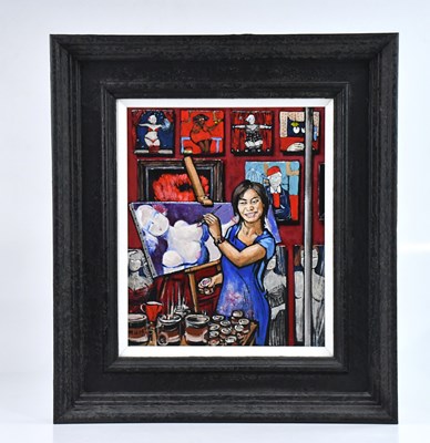 Lot 1697 - JAMES MILROY; oil on canvas, 'Angela Painting...