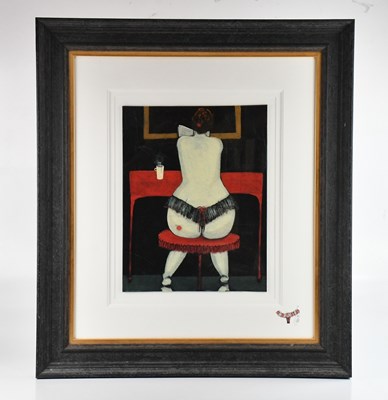 Lot 1711 - ANGELA SMYTH; gouache, a seated girl wearing...