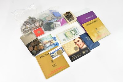 Lot 1138 - A collection of assorted coins and banknotes...
