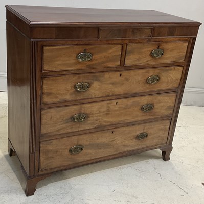 Lot 2054 - A 19th century mahogany chest of drawers, with...