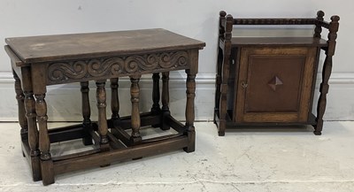 Lot 2072 - A reproduction oak nest of three graduated...