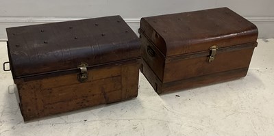 Lot 2156 - Two vintage metal tin trunks, largest 49cm x...