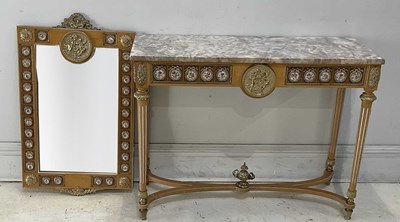 Lot 2144 - A reproduction Italian style console table of...