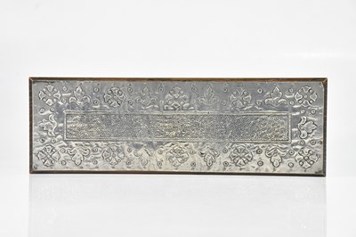 Lot 488 - An Eastern white metal mounted wooden base, 38...