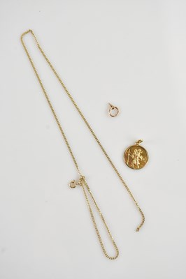 Lot 607 - A 9ct gold fine link chain, length 45cm,...