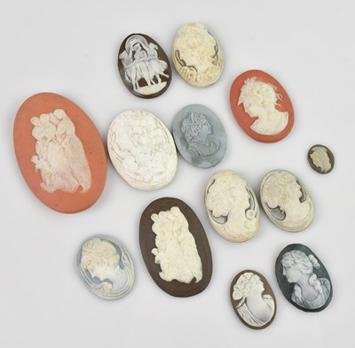 Lot 2288 - A collection of twelve porcelain cameos,...