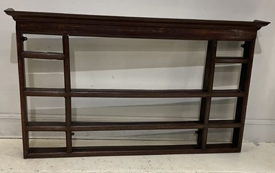 Lot 2039 - An 18th century oak open plate rack, width...