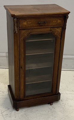 Lot 2055 - A Victorian inlaid walnut music cabinet with...