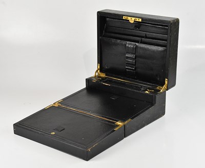 Lot 2227 - A19th century leather clad writing slope with...