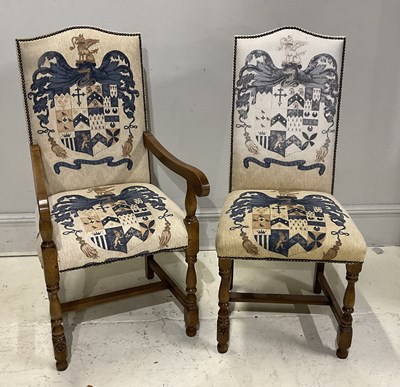 Lot 170 - A reproduction elbow chair together with a...
