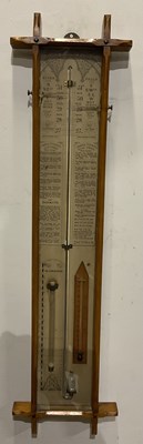 Lot 1447 - An oak cased Admiral Fitzroy barometer, height...