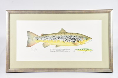 Lot 1271 - ROBIN ADE; watercolour, 'McLellans Pool, River...