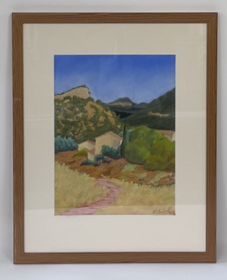 Lot 270 - PEGGY SHADWELL; pastel on board, 'Pink Path -...
