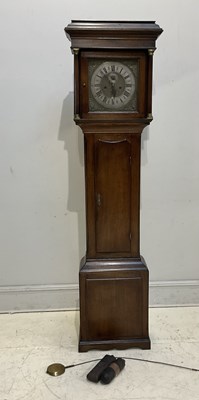 Lot 2169 - WIGAN; an 18th century oak cased longcase...