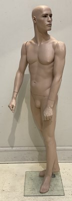 Lot 293 - A vintage male mannequin, height 186cm.