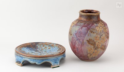 Lot 305 - JOHN CALVER (born 1947); a bulbous stoneware...
