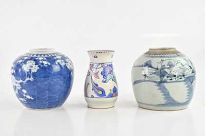 Lot 1441 - A Chinese blue and white ginger jar, lacking...