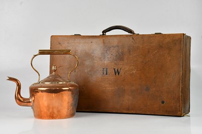 Lot 311 - A vintage leather suitcase, 14 x 60 x 33cm,...