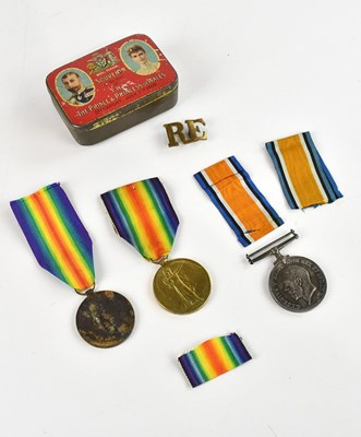 Lot 557 - Two WWI medals comprising 1914-18 British War...