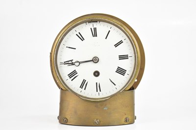 Lot 2177 - A brass cased ship's clock, in cradle, with...