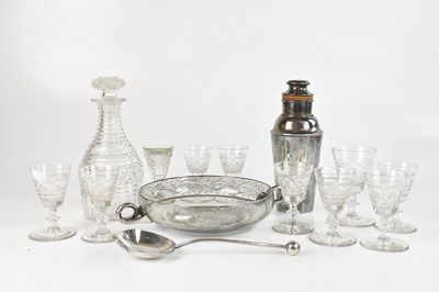 Lot 1358 - A collection of cut glass drinking glasses, a...