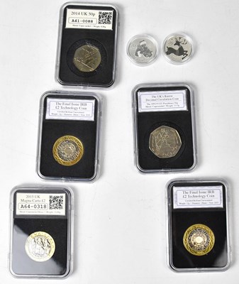 Lot 760 - A Canadian Christmas silver $20 coin pair,...