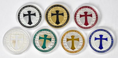 Lot 761 - A set of seven Knights Templar commemorative...
