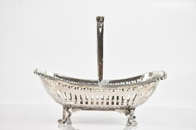 Lot 565 - A George V hallmarked silver pierced basket,...