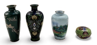 Lot 1034 - Three Japanese cloisonné enamel gilt metal...
