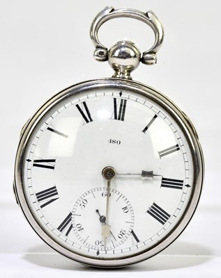 Lot 1775 - A George IV hallmarked silver cased key wind...