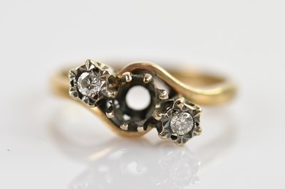 Lot 680 - A 9ct yellow gold dress ring (missing central...