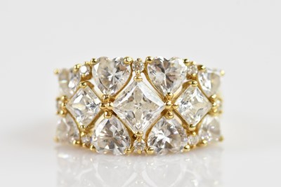 Lot 342 - A 14ct yellow gold QVC dress ring, stamped...