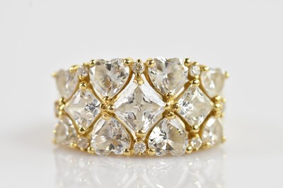 Lot 340 - A 14ct yellow gold QVC dress ring, stamped...