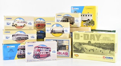 Lot 150B - CORGI; fourteen boxed models, mainly buses and...
