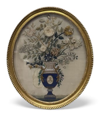 Lot 239 - An 18th/19th century oval chenille and...