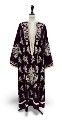 Lot 1082 - A 19th century Turkish Ottoman red suede, silk...