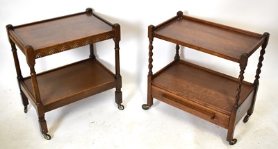 Lot 1756 - Two oak trolleys