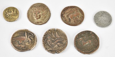Lot 1482 - Seven ancient and ancient style Greek and...
