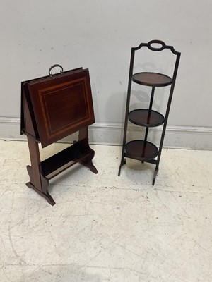 Lot 136 - An Edwardian inlaid mahogany folio stand, with...