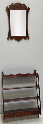 Lot 161 - A reproduction three tier hanging shelf with...